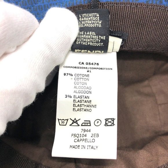 FENDI FSQ104 Zucchino Bucket hat logo hat cotton Navy main image 5